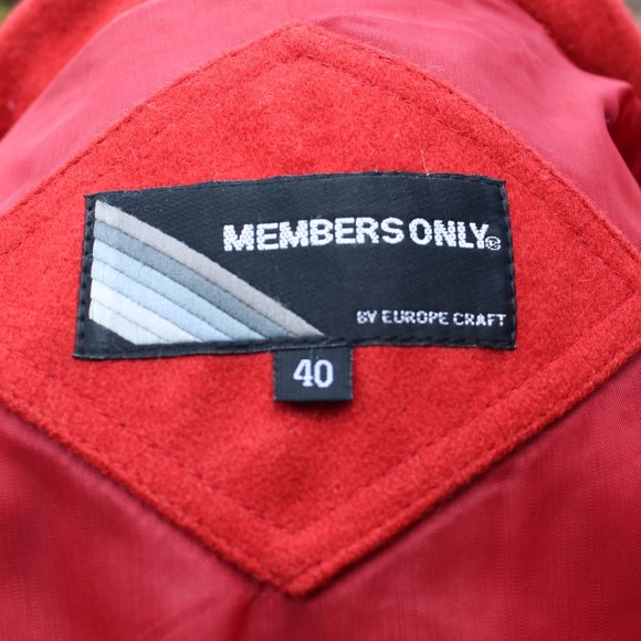 Vintage Members Only Pure Wool Mens Size 40 Bomber Jacket By Europe Craft - Picture 6 of 7